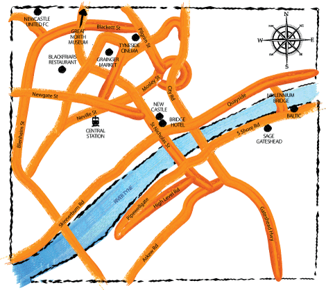 Newcastle Gateshead map