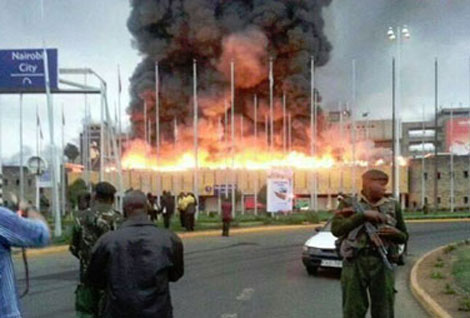 Nairobi airport on fire