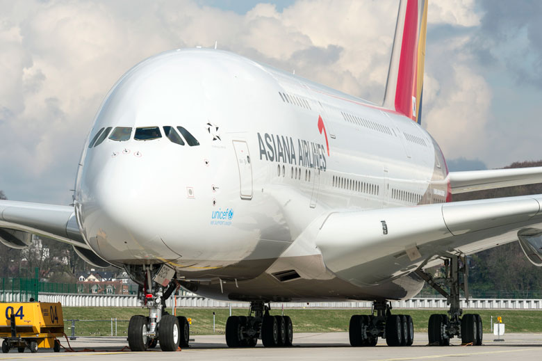 Asiana A380 is rolled out at Toulouse