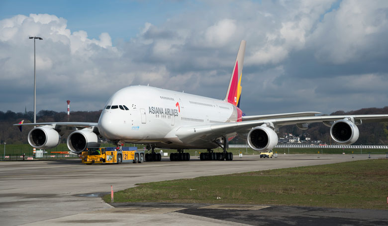 Asiana A380 is rolled out at Toulouse