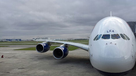 BA A380 before take-off