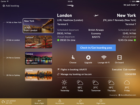 British Airways iPad app