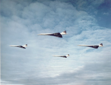 Four Concordes in formation