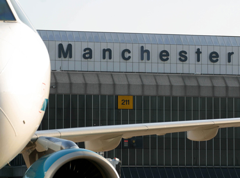 Cathay Pacific aircraft at Manchester airport