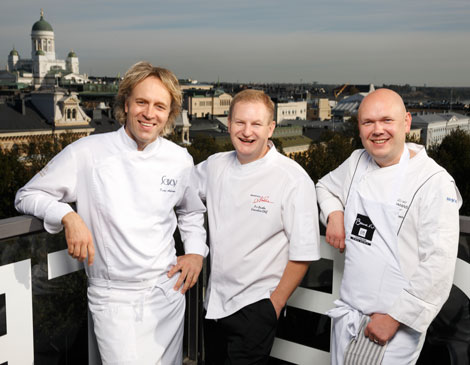 Finnair Signature Menu chefs Kari Aihinen, Ari Ruoho and Matti Jamsen