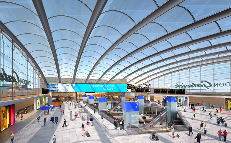 How it will look: London Gatwick\\\\\\'s train station concourse