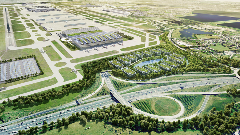 The plans include a new Terminal, to the west of Terminal 5, and an area set aside for a new business park