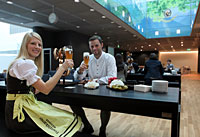 Lufthansa beer garden biergarten at Munich Airport