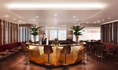 Rendering: No.1 Traveller lounge in Gatwick North Terminal