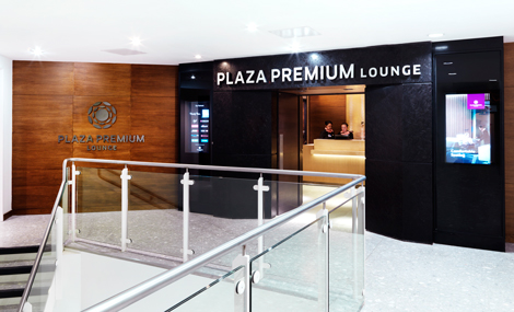 Plaza Premium LHR T4 departures lounge entrance