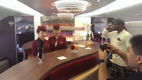 Qatar Airways A380 premium lounge upper deck