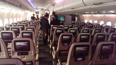 Qatar Airways A380 economy class main deck