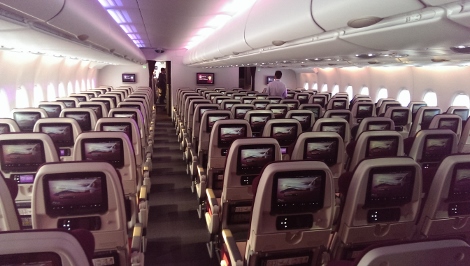 Qatar Airways A380 economy class main deck