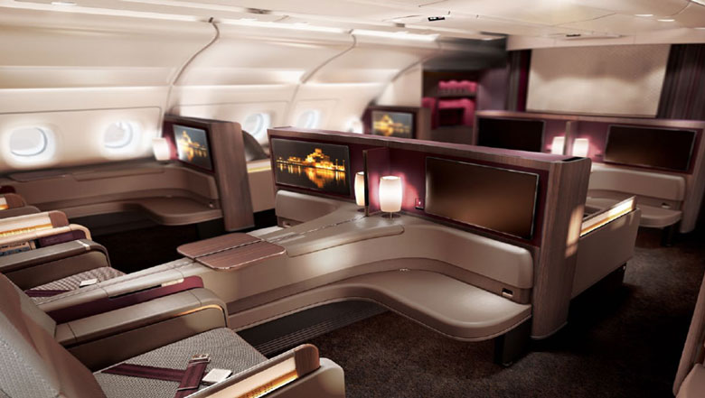 Qatar first class cabin