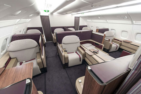 Qatar A380 first class cabin