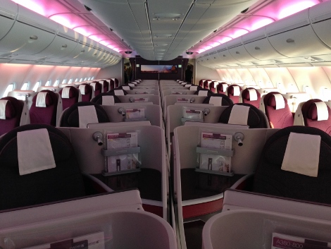 Qatar Airways A380 business class upper deck