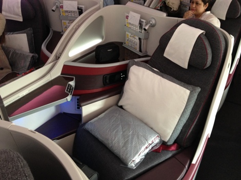 Qatar Airways A380 business class seat