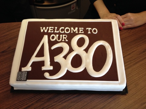 Qatar Airways A380 inaugural cake