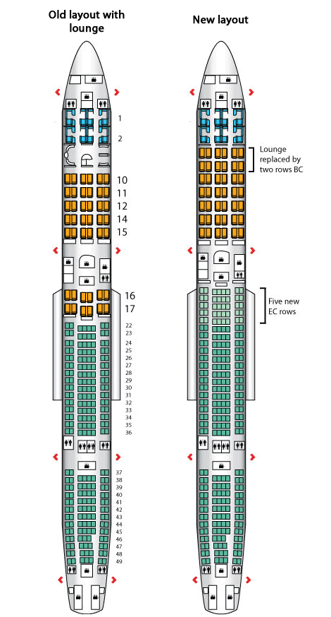 What is the seating configuration for the Iberia Airbus A340?