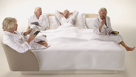 Richard Branson on bed