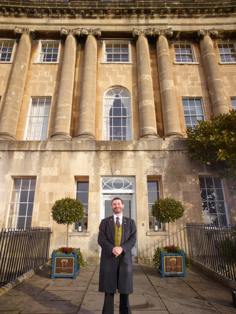 Concierge outside the Royal Crescent Hotel