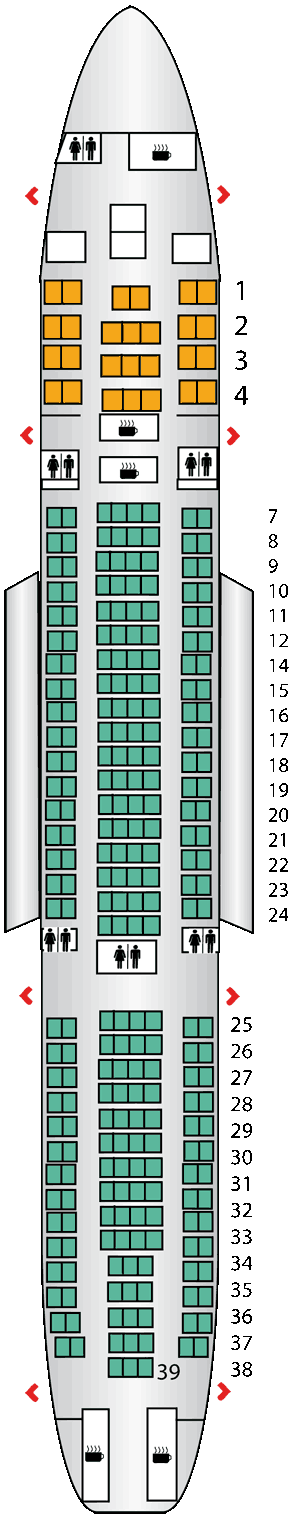 airbus a330 seating plan. Airbus A330-200 2class