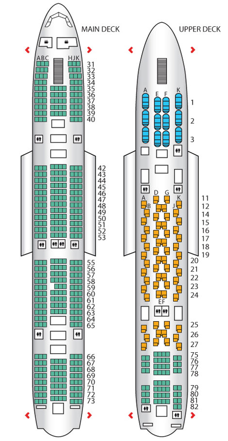 Thai Airways A380 seatplan