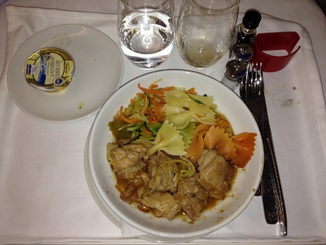 Air France new fully-flat business class food