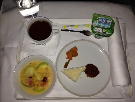 Air France new fully-flat business class light bite meal