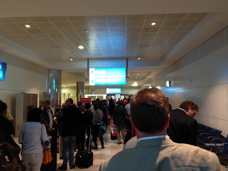 Dubai Airport security queue
