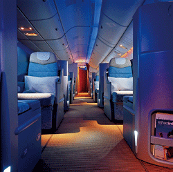 Etihad Airways Pearl Business Class: Every seat has direct aisle access.