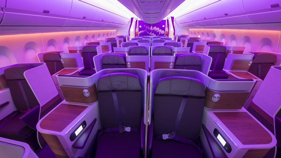 Thai Airways A350 business class cabin